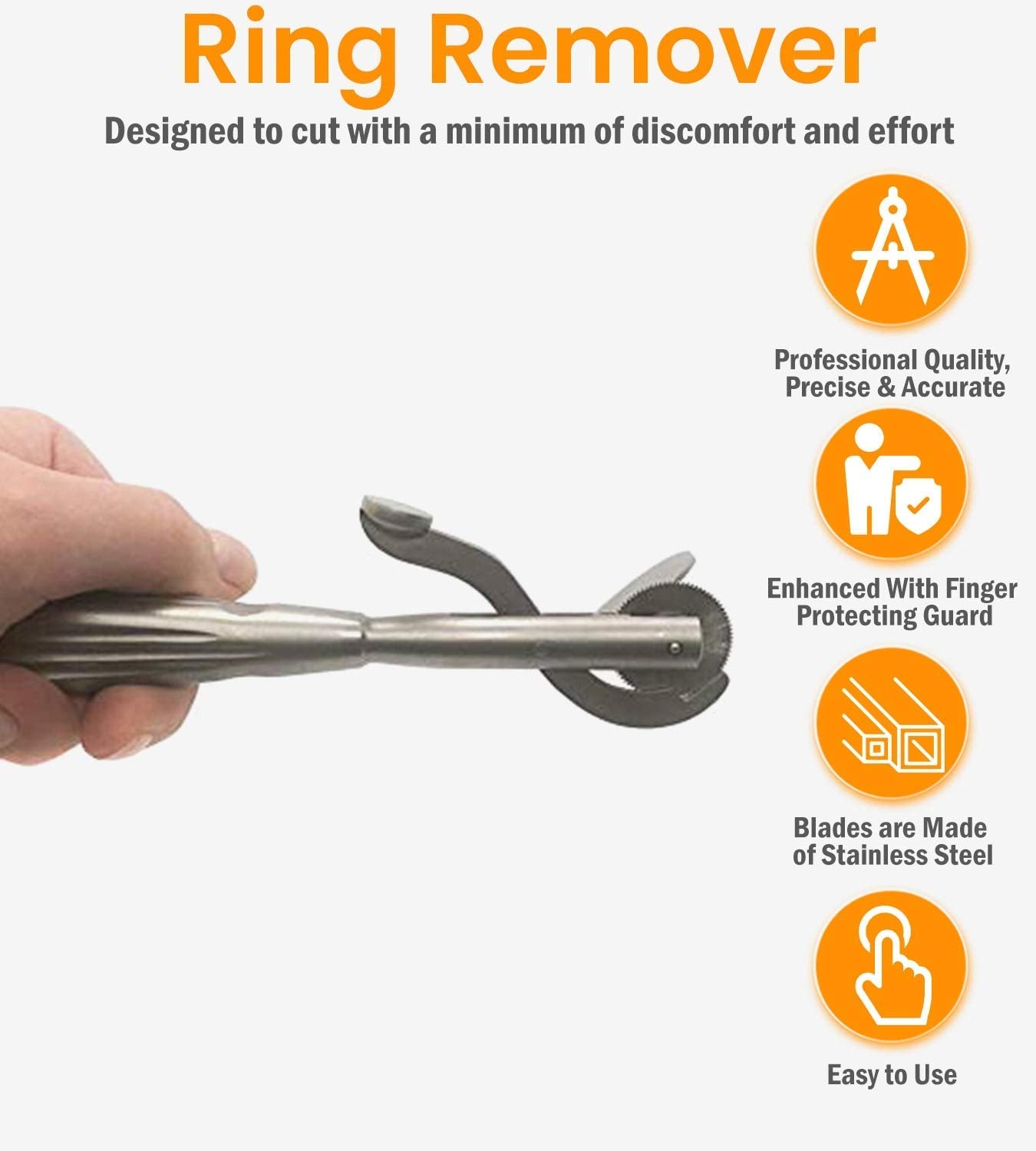 HEARTWELL Ring Cutter Tool and Band Remover, Stainless Steel Metal Cutting Blade and Finger Guard Protection, Emergency, Police, EMT, Fire Rescue, and Jeweler Device