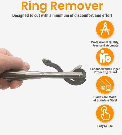 HEARTWELL Ring Cutter Tool and Band Remover, Stainless Steel Metal Cutting Blade and Finger Guard Protection, Emergency, Police, EMT, Fire Rescue, and Jeweler Device