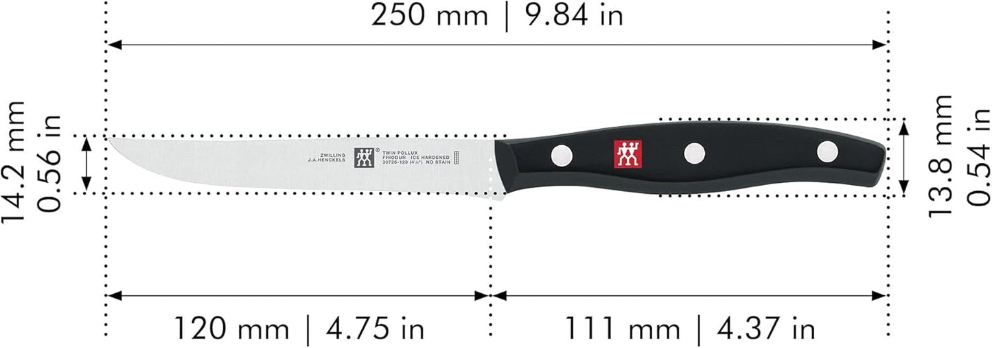 ZWILLING Porterhouse Razor-Sharp Steak Knife Set of 8 with Black Presentation Case, Gift Set