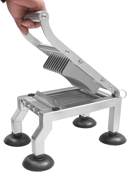 Commercial Tomato Slicer, Manual Vegetable Cutter for Cucumber, Onion, Ham, Egg | 0.39in Thickness Stainless Steel Slicer Tool with 4 Suction Cups for Restaurant and Home Use