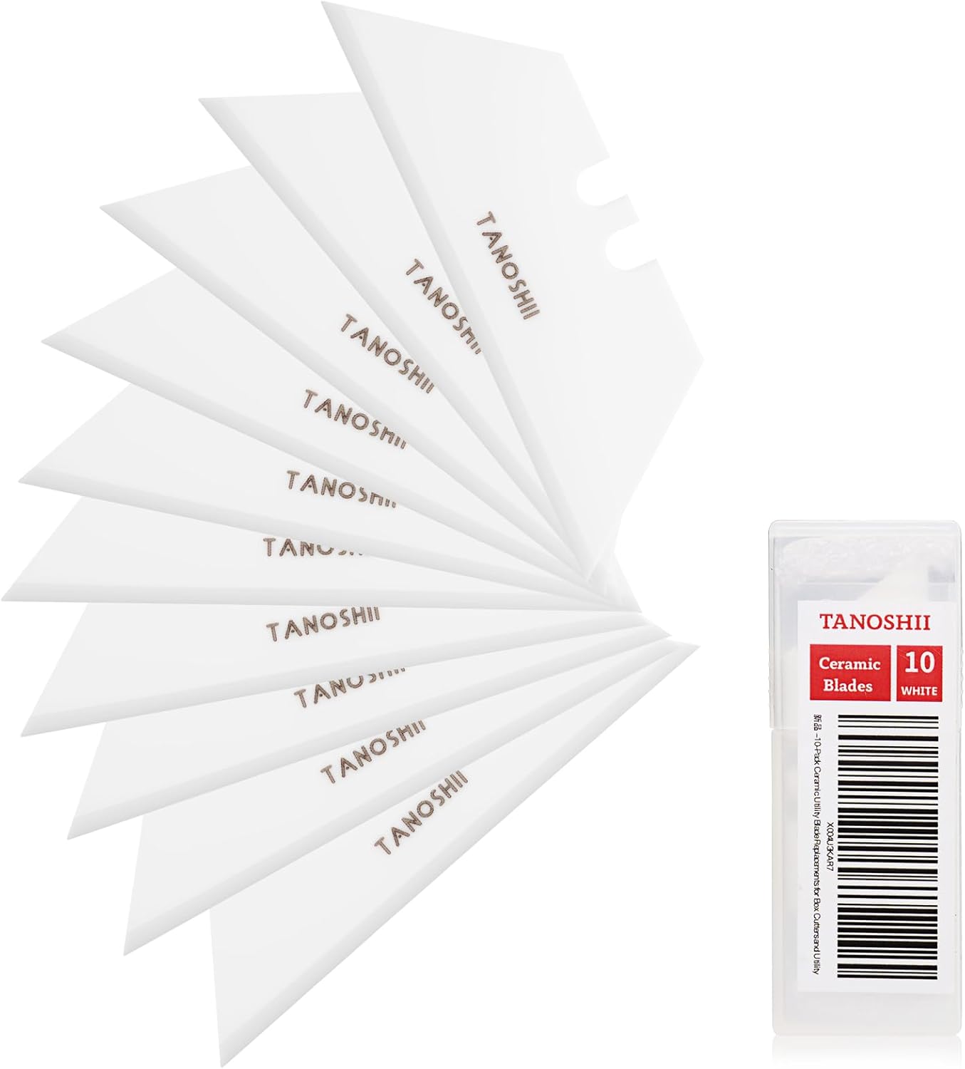 Zirconia Ceramic Blades – 10-Pack Replacement Utility Blades for Utility Knives, Box Cutter, Keep Sharp Longer – Black