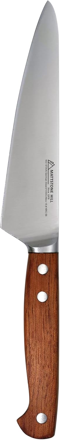 MATTSTONE HILL Utility Knife 5.5 Inch - Small Kitchen Compact Chef Knife, Petty, German Steel, Wood Handle