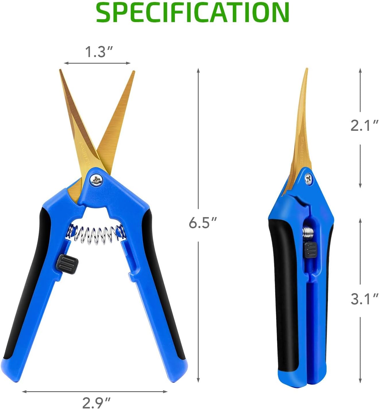 iPower 6.5 Inch Gardening Hand Pruner Pruning Shears Trimming Scissors with Straight Stainless Steel Blades for Bonsai, Herb, Bud, Hedge, 4-Pack, Yellow