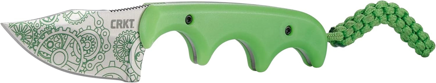 CRKT Minimalist Bowie Outdoor Survival Fixed Blade Knife with Sheath: Stainless Steel Plain Edge Blade, Micarta Handle, 2387