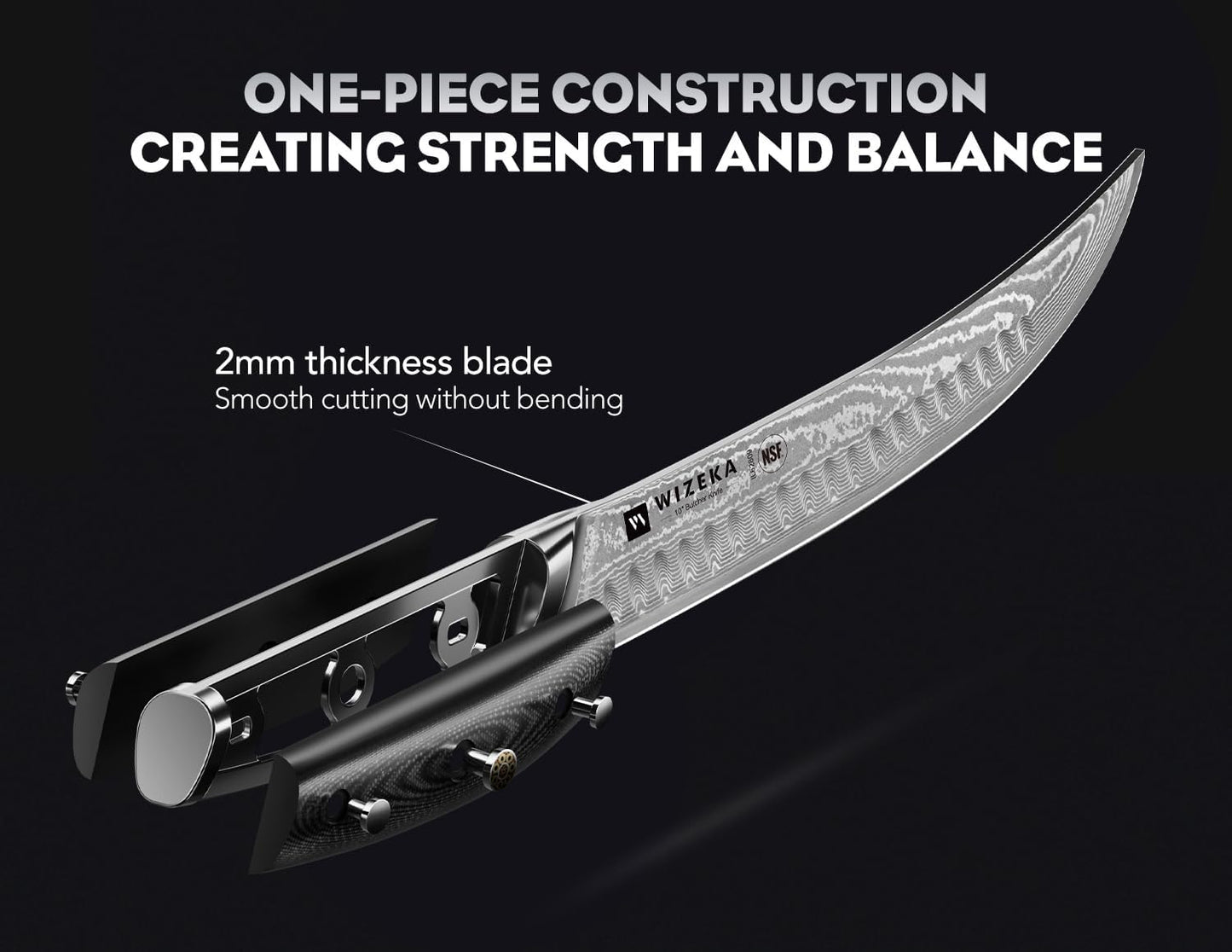 WIZEKA 10 inch Damascus Serrated Bread Knife for Homemade Bread: Razor Sharp VG10 Damascus Steel Multifunction Serrated Knife for Slicing Homemade Bread, Bagels, Cake