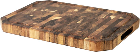 Utoplike Large Acacia Wood Cutting Board 22" x 16", End Grain Butcher Block with Juice Groove and Handles, Reversible Chopping Board for Meat, Vegetables, and Cheese, Thick 1.4"