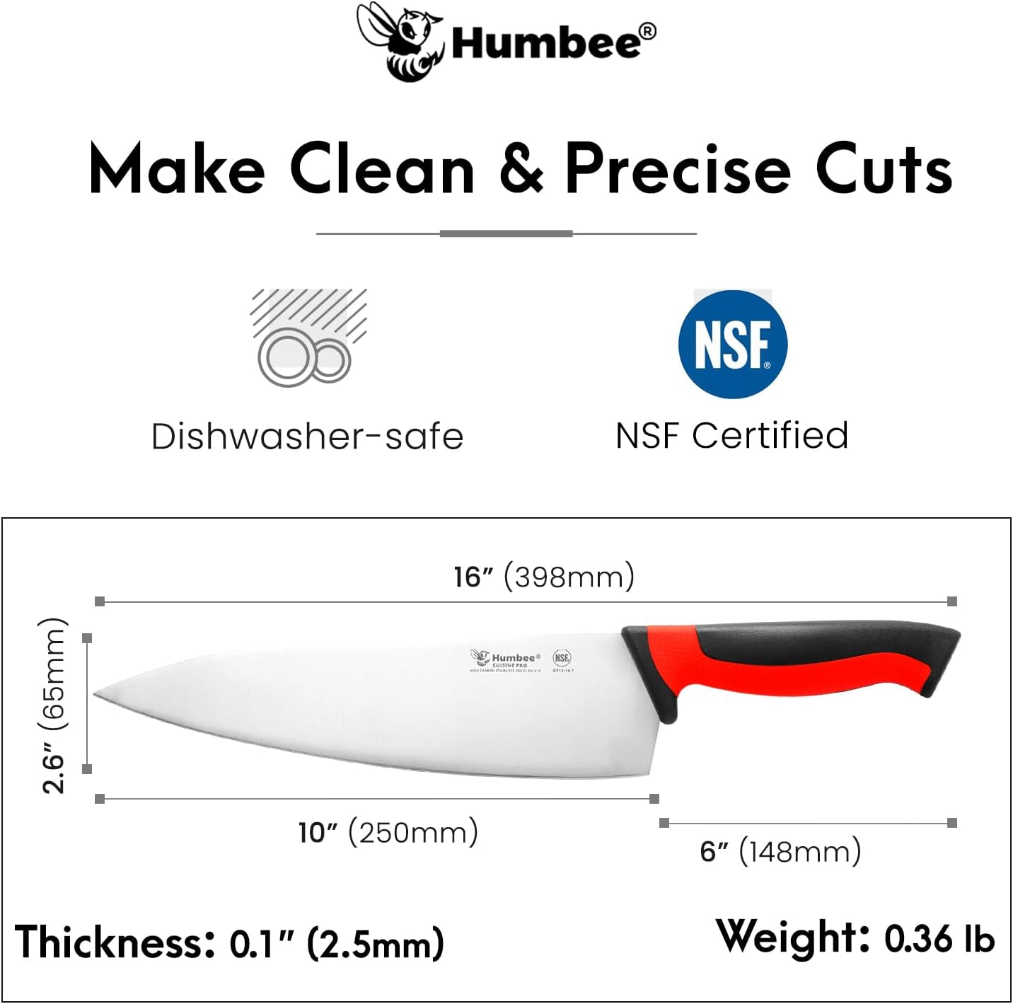 7.5-Inch Nakiri Knife, High Carbon Stainless Steel Hollow Grind Blade, Razor Sharp Edge, Ergonomic Non-Slip Handle, Cleaver Style, DT-50 Series, Orange