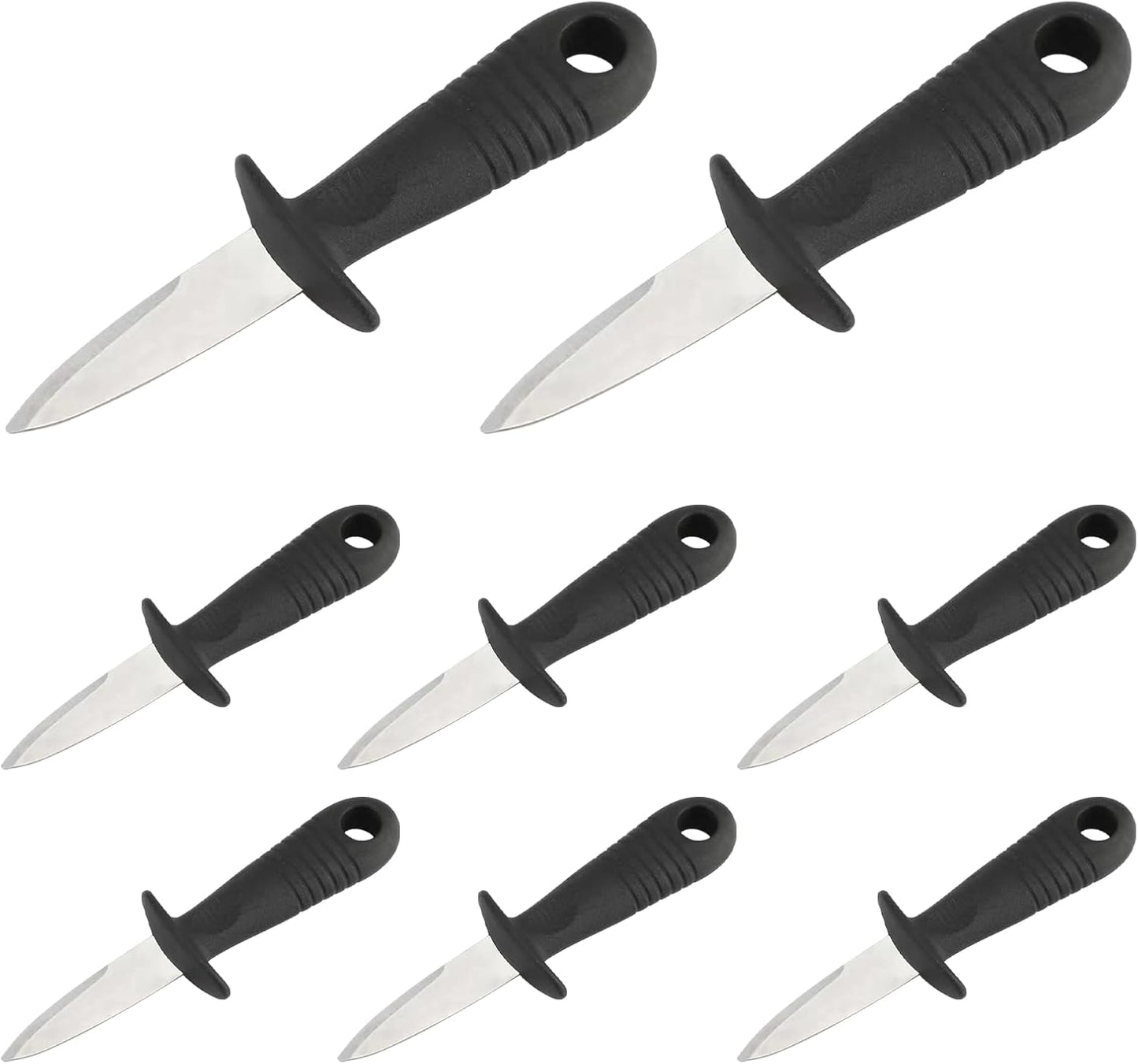 Oyster Knife Set, 8 Pcs Heavy-Duty Stainless Steel Oyster Shucking Tool, Seafood Scallop Opener With 5.7 In Hand Guard For Kitchen