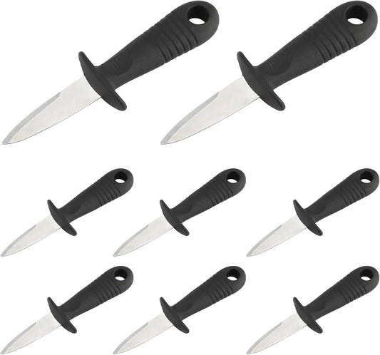Oyster Knife Set, 8 Pcs Heavy-Duty Stainless Steel Oyster Shucking Tool, Seafood Scallop Opener With 5.7 In Hand Guard For Kitchen