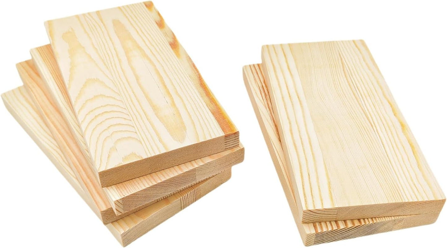 4PCS Rectangle Wood Boards Unfinished Wood Blocks for Crafting, 8x6x1in Blank Whittling Wooden Blocks for Wood Carving,Painting & Burning