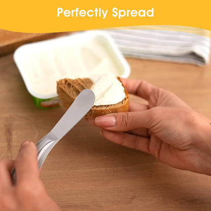 WLLHYF 8 Pcs Cheese Spreader Knives, Mini Cheese and Butter Spreader Knife Set Stainless Steel Sandwich Cream Cake Butter Knives for Christmas Thanksgiving Day