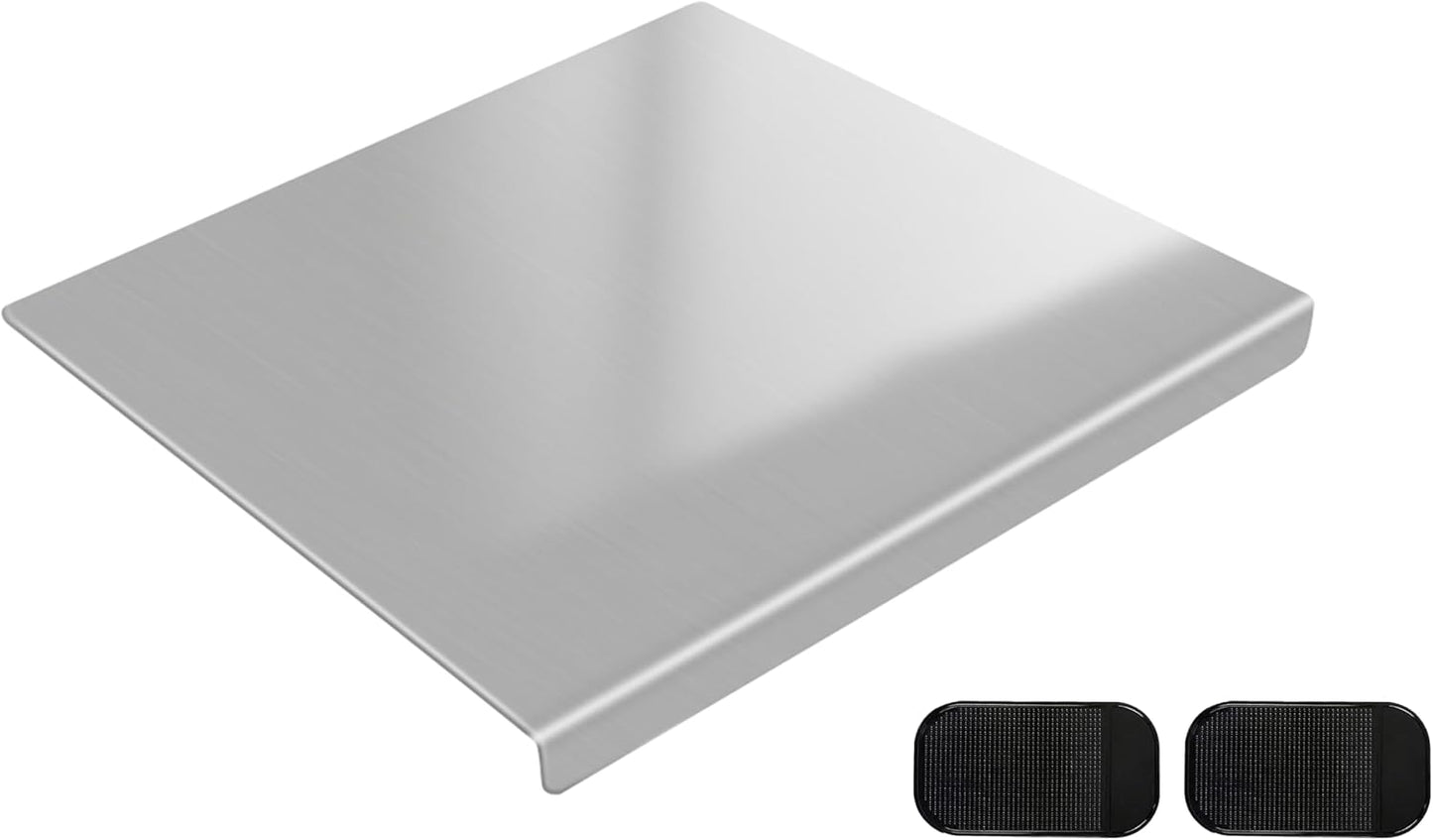 Large Stainless Steel Cutting Board with Lip, Yoposeo Heavy Duty Baking Cutting Chopping Boards for Kitchen, Meat, Fruits, Vegetables, Bread and Baking (19.7" X 15.7"/ 50 X 40cm)