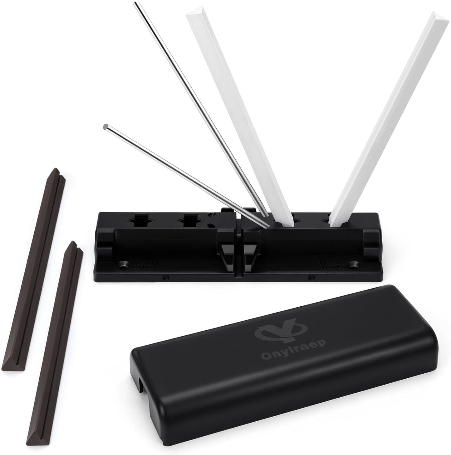 Tri-angle sharpener, Tri Angle System for Pocket Knife, Recurve and Tanto Blades Sharpener, High Alumina Ceramic Stones