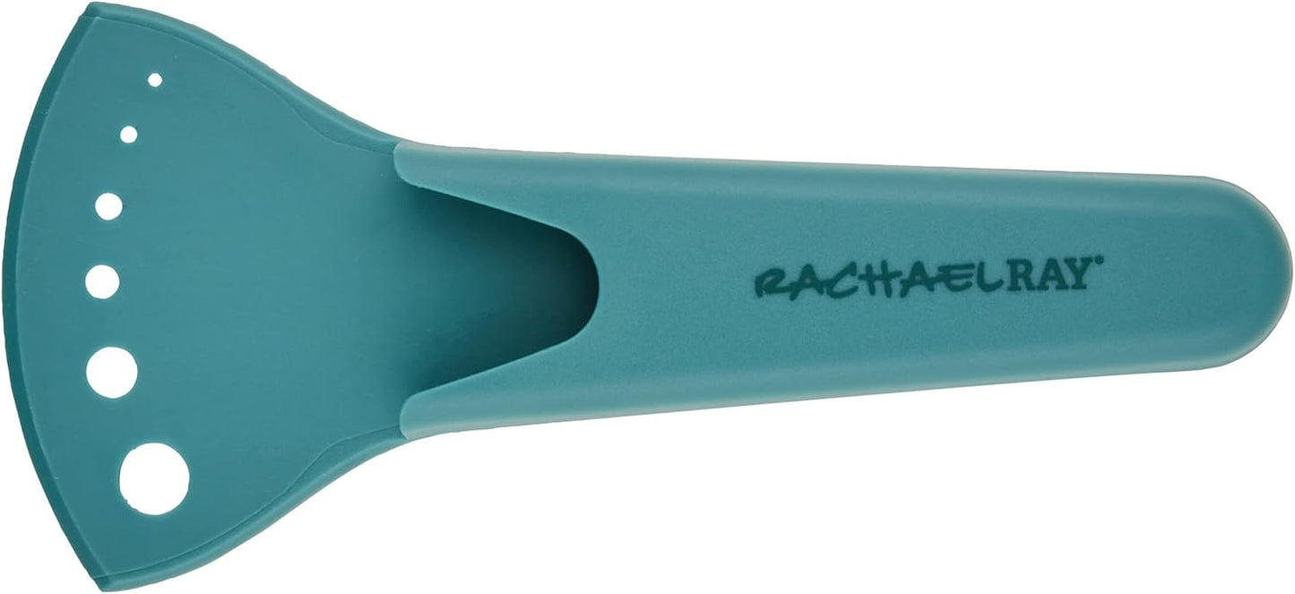 Rachael Ray Cutlery Japanese Stainless Steel Knives Set with Sheaths, 8-Inch Chef Knife, 5-Inch Santoku Knife, and 3.5-Inch Paring Knife, Teal
