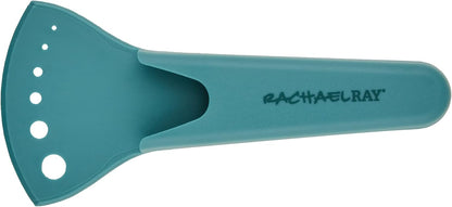 Rachael Ray Cutlery Japanese Stainless Steel Knives Set with Sheaths, 8-Inch Chef Knife, 5-Inch Santoku Knife, and 3.5-Inch Paring Knife, Teal