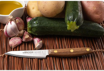Arcos Deba Knife 7 Inch Stainless Steel. Japanese Kitchen Knife for Fish, Meat and Vegetables. Ovengkol Wood Handle 100% natural FSC and 170mm Blade. Series Nordika. Color Brown.