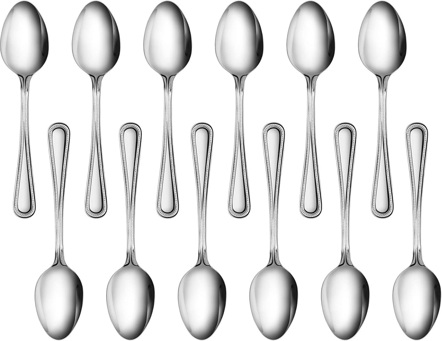 New Star Foodservice 58505 Bead Pattern 18/0 Stainless Steel, Oyster Fork 6-Inch Set of 12