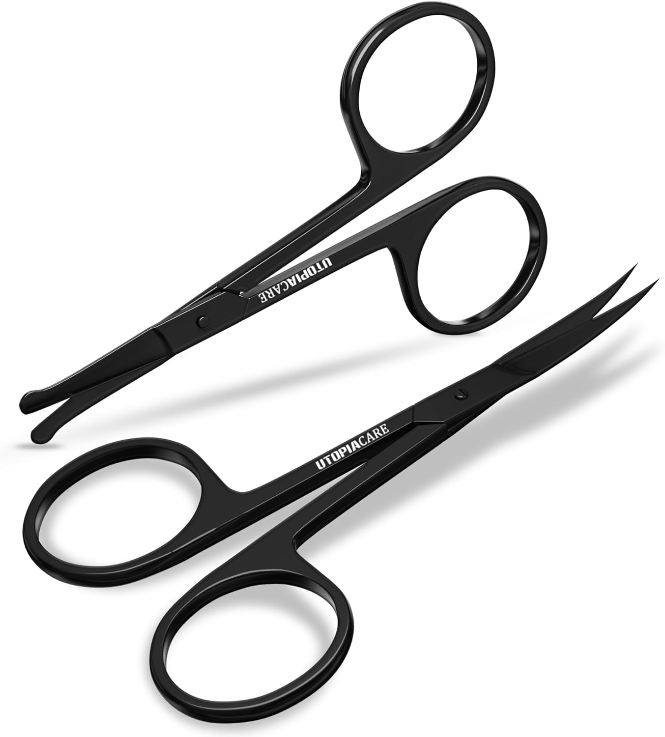 Utopia Care Eyebrow Scissors, Professional Stainless Steel Small Shears for Men and Women, Nose Hair Scissors for Grooming Mustache, Beard, Eyelashes, Ear Hair Trimming, Silver
