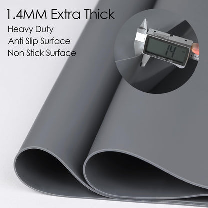 Extra Large Dark Green Countertop Mat - Silicone Table Kitchen Desk Mat - Non-Slip & Heat Resistant - Dinner Placemat Pastry Dough Rolling Mat - Colors A