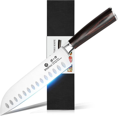 imarku Santoku Knife-Super Sharp Chef Knife Made of High Carbon Stainless Steel, Kitchen Knife with Ergonomic Handle, Great Sharp Knife on Christmas and Birthday for Her Him