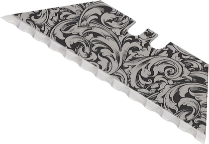 NDZ Performance Serrated Steel Blade Replacement for Utility Knife & Box Cutters, Custom Double Sided Laser Engraved Designs, Silver - Skull - 3 Pack