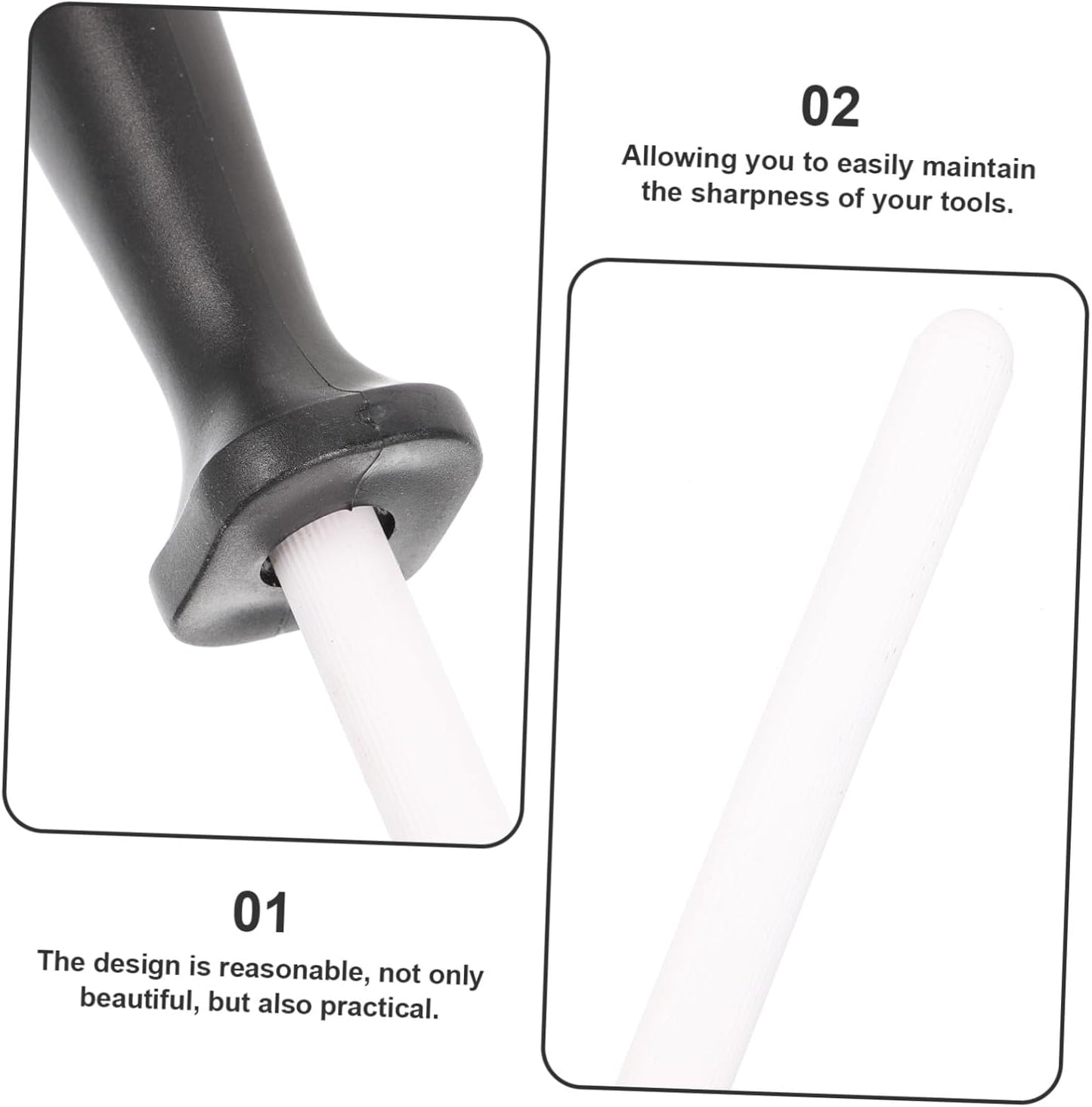 Quick Sharpener Rod with Ergonomic Grip Handle Portable Kitchen Cutter Sharpener for Indoor Outdoor Use Lightweight Ceramic Sharpening Tool for Various Cutter