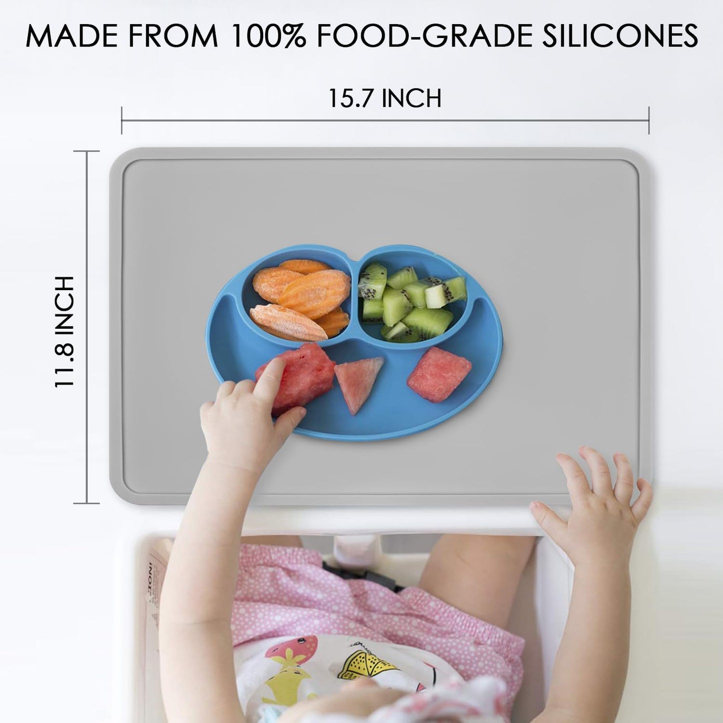 Extra Large Dark Green Countertop Mat - Silicone Table Kitchen Desk Mat - Non-Slip & Heat Resistant - Dinner Placemat Pastry Dough Rolling Mat - Colors A