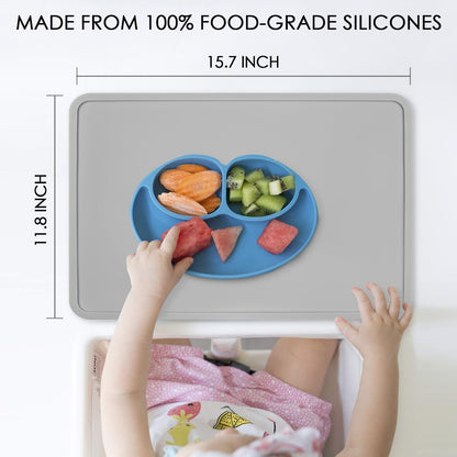 Extra Large Dark Green Countertop Mat - Silicone Table Kitchen Desk Mat - Non-Slip & Heat Resistant - Dinner Placemat Pastry Dough Rolling Mat - Colors A
