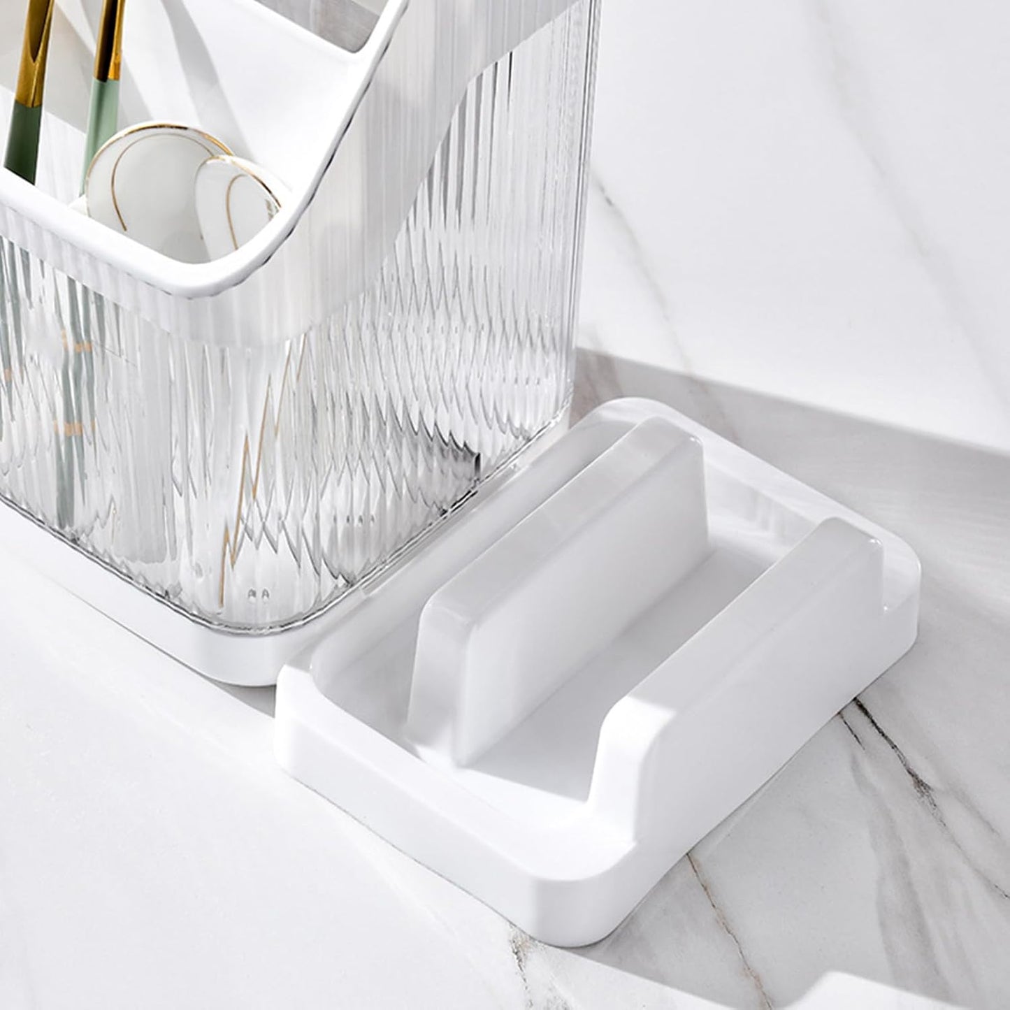 Kitchen Knife Holder,Universal Multifunctional Kitchen Storage Rack,Modern Fashionable Knife Utensil Organizer for Kitchen Countertop Cutting Board Pot Cover Chopsticks Fork(white)
