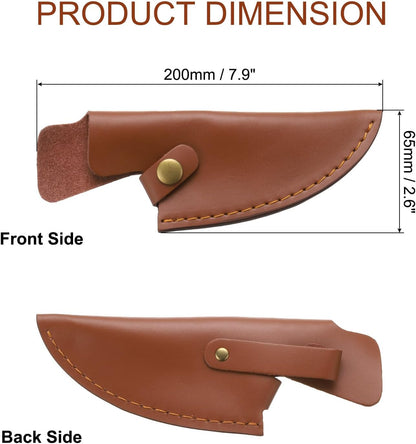 uxcell Knife Cover Sleeves, 7.9" x 2.6" PU Leather Knives Edge Guard Blade Protector Universal Knife Sheath for Home Kitchen, Brown