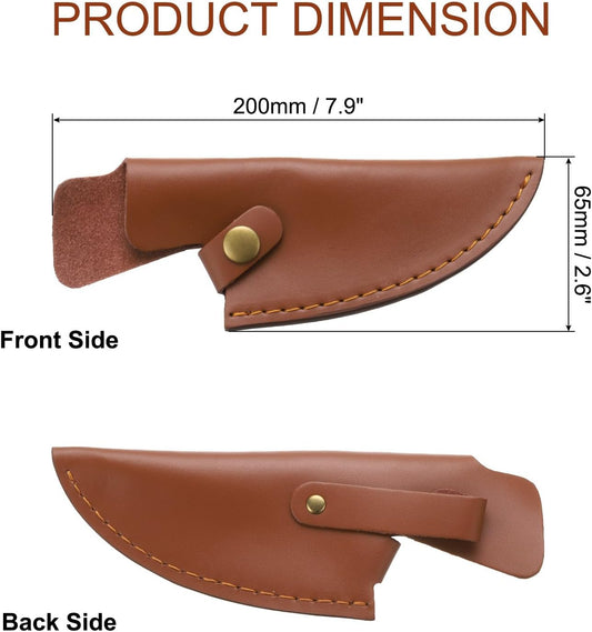 uxcell Knife Cover Sleeves, 7.9" x 2.6" PU Leather Knives Edge Guard Blade Protector Universal Knife Sheath for Home Kitchen, Brown