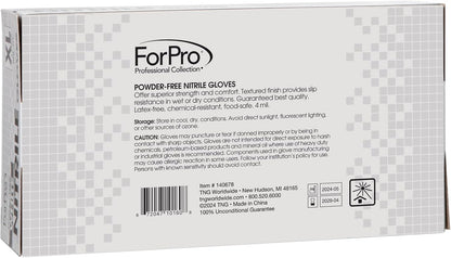 ForPro Disposable Nitrile Gloves, Chemical Resistant, Powder-Free, Latex-Free, Non-Sterile, Food Safe, 4 Mil