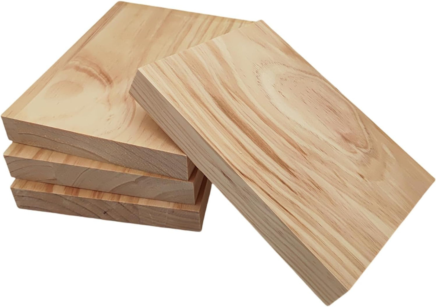 4PCS Rectangle Wood Boards Unfinished Wood Blocks for Crafting, 8x6x1in Blank Whittling Wooden Blocks for Wood Carving,Painting & Burning