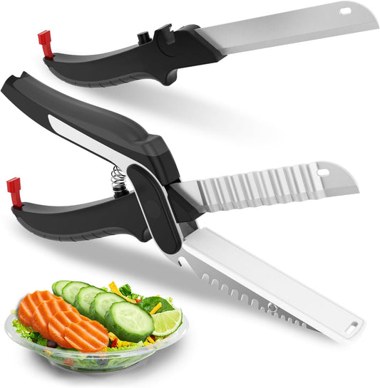 7 in 1 Kitchen Scissors for food,Detachable kitchen shears, Tomato Knife Chops Cutting Board Scissors with Safety Lock for food Meat Cheese Vegetable Fruit,Dishwasher Safe