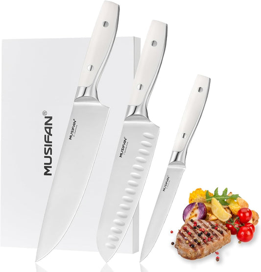 Musifan 5-Piece Chef Knife Set, Professional Ultra Sharp Kitchen Knives For Cooking High Carbon Stainless Steel, With Ergonomic Handle Design (five)