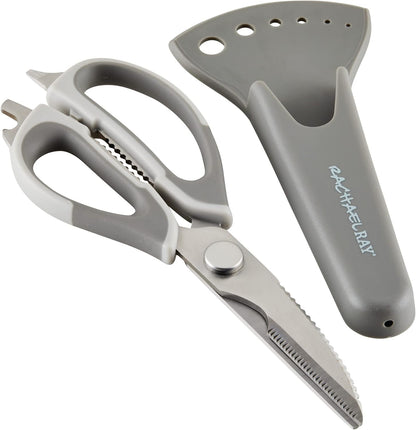 Rachael Ray Cutlery Japanese Stainless Steel Knives Set with Sheaths, 8-Inch Chef Knife, 5-Inch Santoku Knife, and 3.5-Inch Paring Knife, Teal