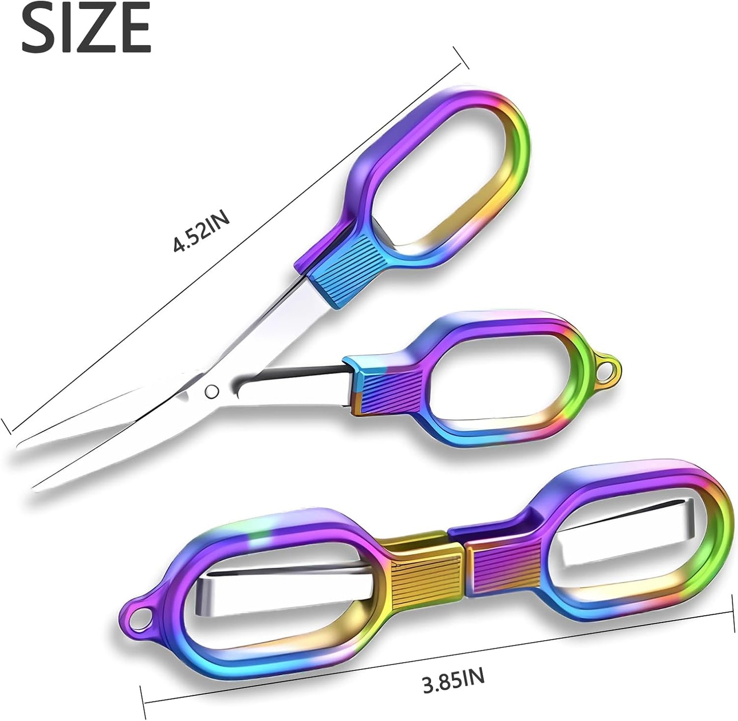 Folding Scissors, TSA Compliant & Portable, Compact, Safe Travel Scissors, Stainless Steel Retractable, 2 Pcs