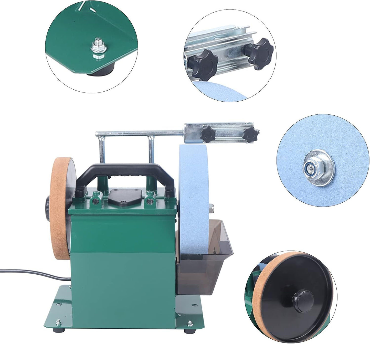 110V Electric Knife Sharpener，10in Water-cooled Grinder Electric Knife Sharpener Low Speed Grinding Machine，for Sharpening Chisels And Planer Blades Edge Tools