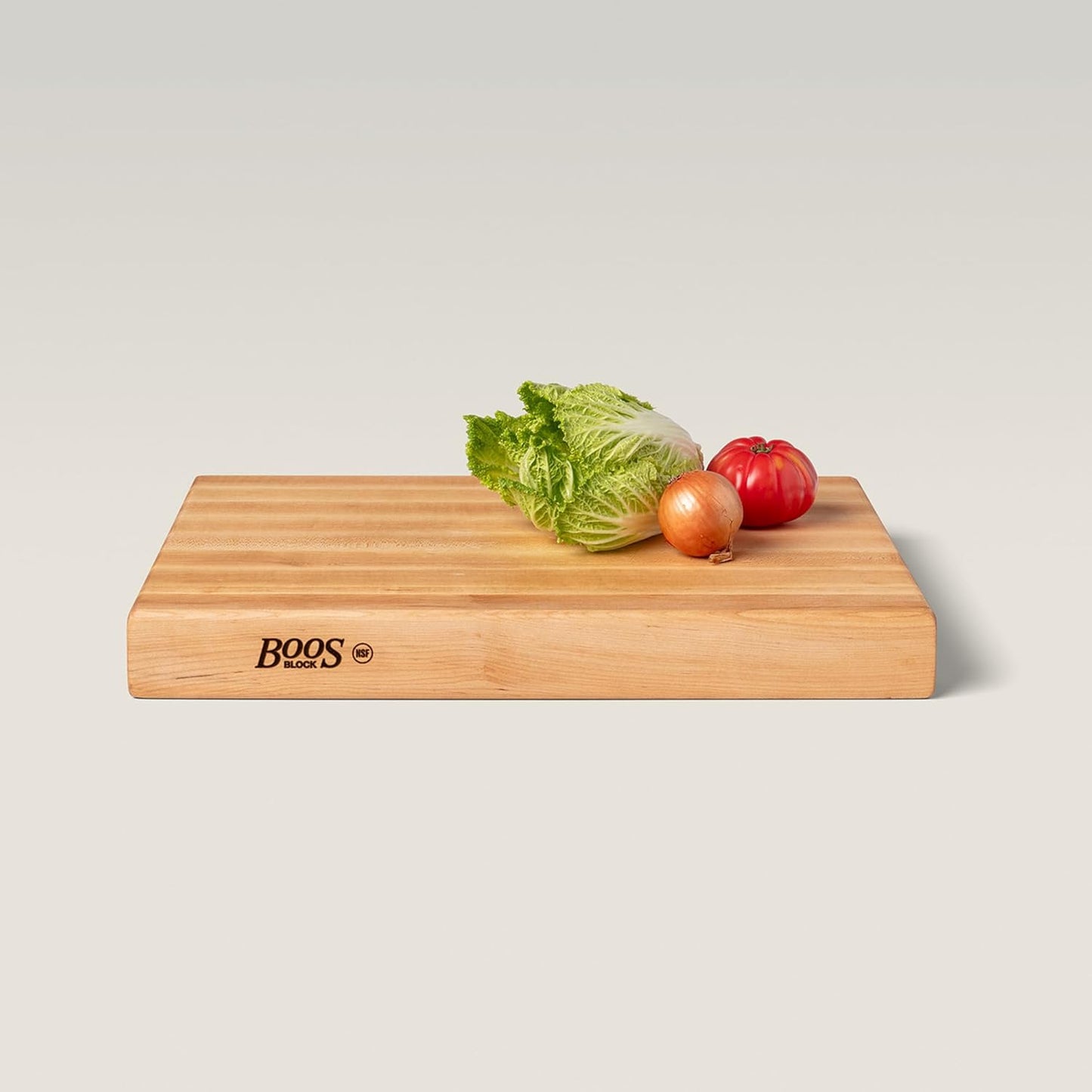 John Boos Handle Boards Series Rectangular Wooden Maple Cutting Board 24”x18” – 2.25” Thick, 30-lb Reversible Butcher Block with Juice Groove, Edge-Grain & Metal Handles