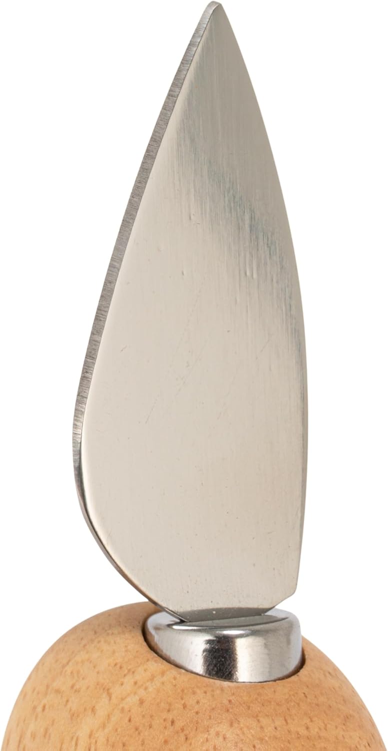 Creative Co-Op 3-Piece Rubberwood & Stainless Steel Cheese Knives, Multicolor
