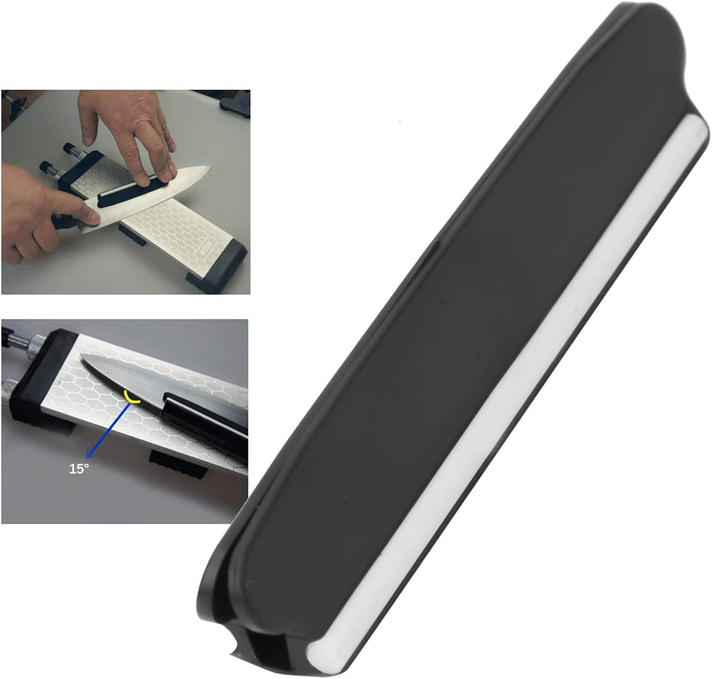 Professional Knife Sharpener Angle Guide, Precision Ceramic Plastic Clip On Whetstone Holder for Kitchen Knives Sharpening Accessories