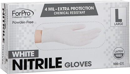 ForPro Disposable Nitrile Gloves, Chemical Resistant, Powder-Free, Latex-Free, Non-Sterile, Food Safe, 4 Mil