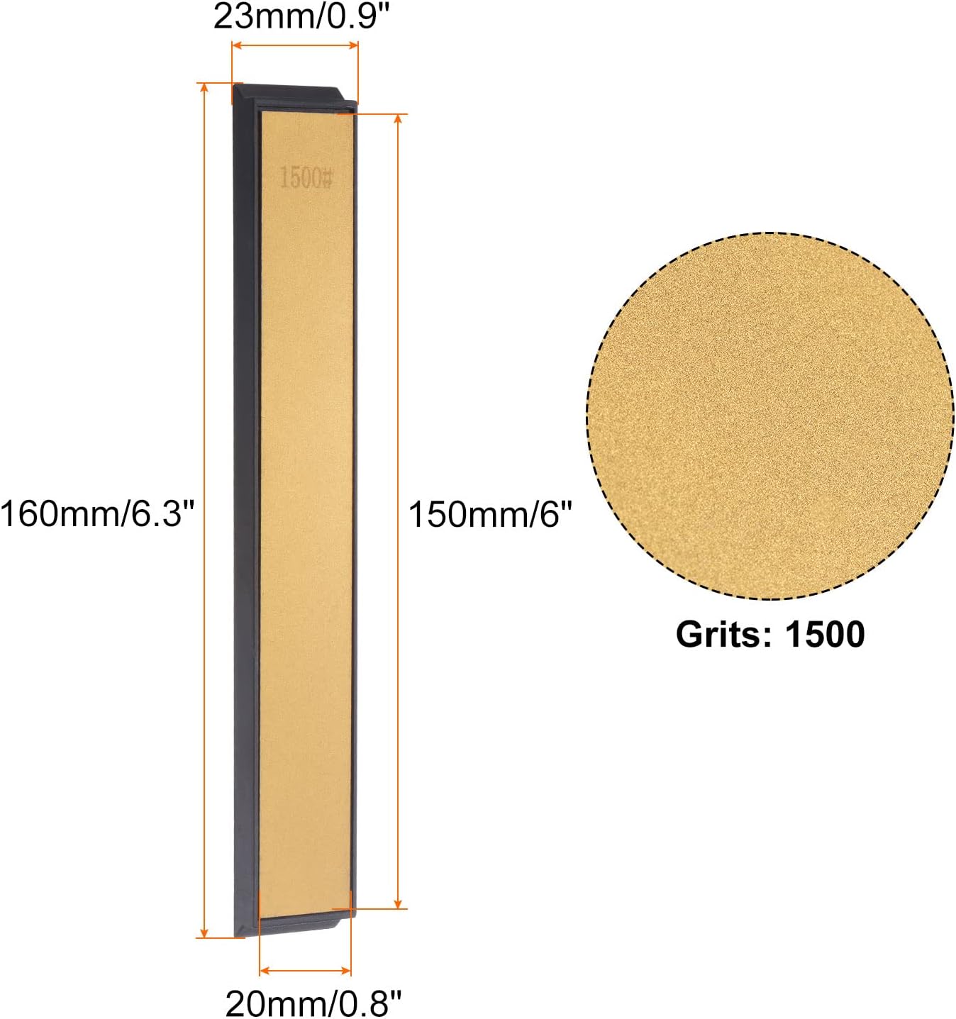 uxcell Diamond Sharpening Stone, 6" x 0.8" (150mm x 20mm) 80 Grits Titanium Coated Whetstone Sharpener Grinding Plate Hand Tool