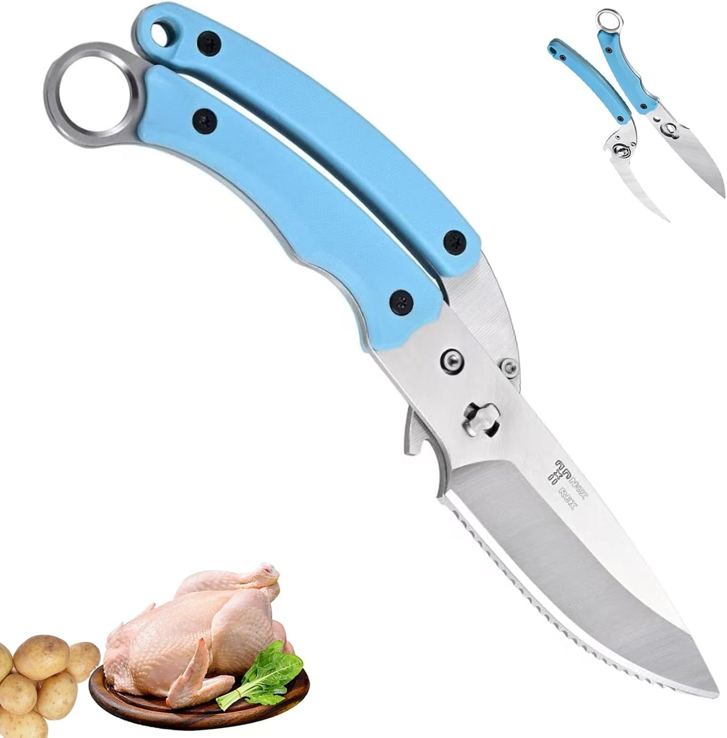 Heavy Duty Kitchen shears, all Purpose shears for food, Poultry Scissors, Stainless Steel Kitchen Scissors for camping, baking G10 Donut Pink