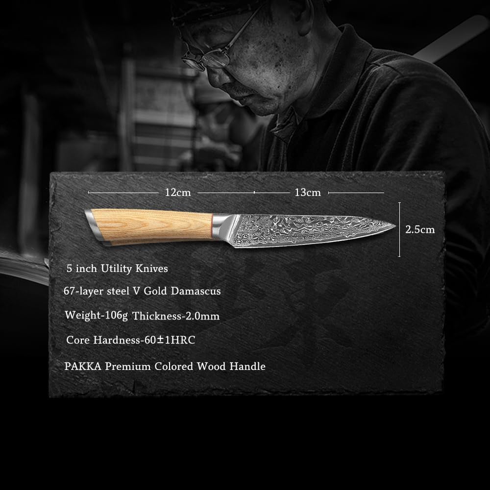 DONGSUN 8 Inch Damascus Chef Knife with North American Black Walnut Sheath, 67-Layer VG10 Forged Steel Japanese Gyuto, Professional Durable Sharpness