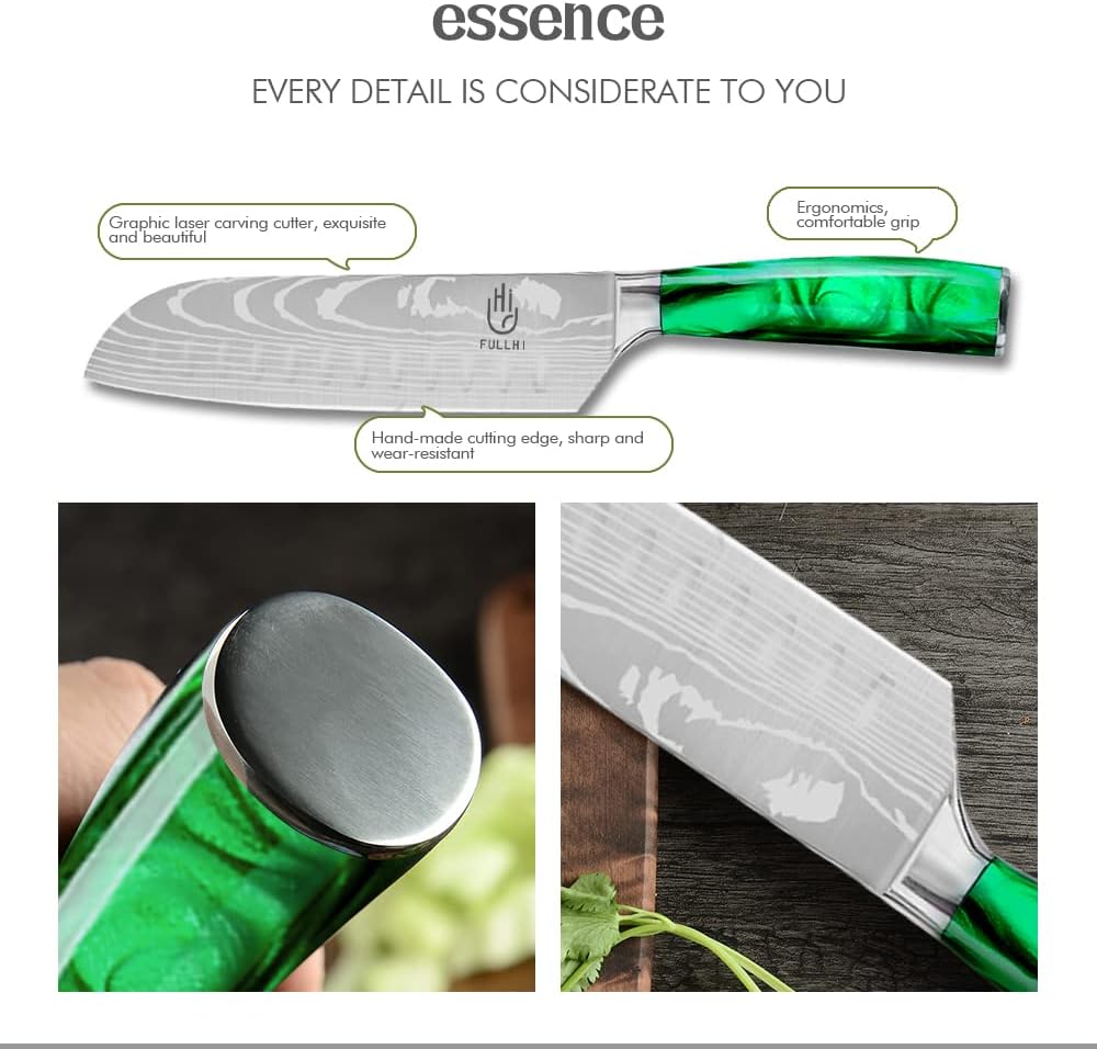 FULLHI Knife Set, 14pcs Japanese Knives Set, Premium German Stainless Steel chef Knife Set