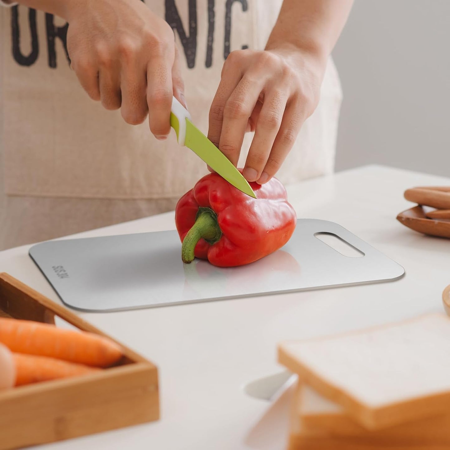 Yaocom 3 Pcs Stainless Steel Cutting Board for Kitchen 304 Steel Chopping Dishwasher Safe Metal Cutting Board Set for Kitchen Meat Fruit Vegetable (13.4"x9",11.8"x7.9",9.5"x6")