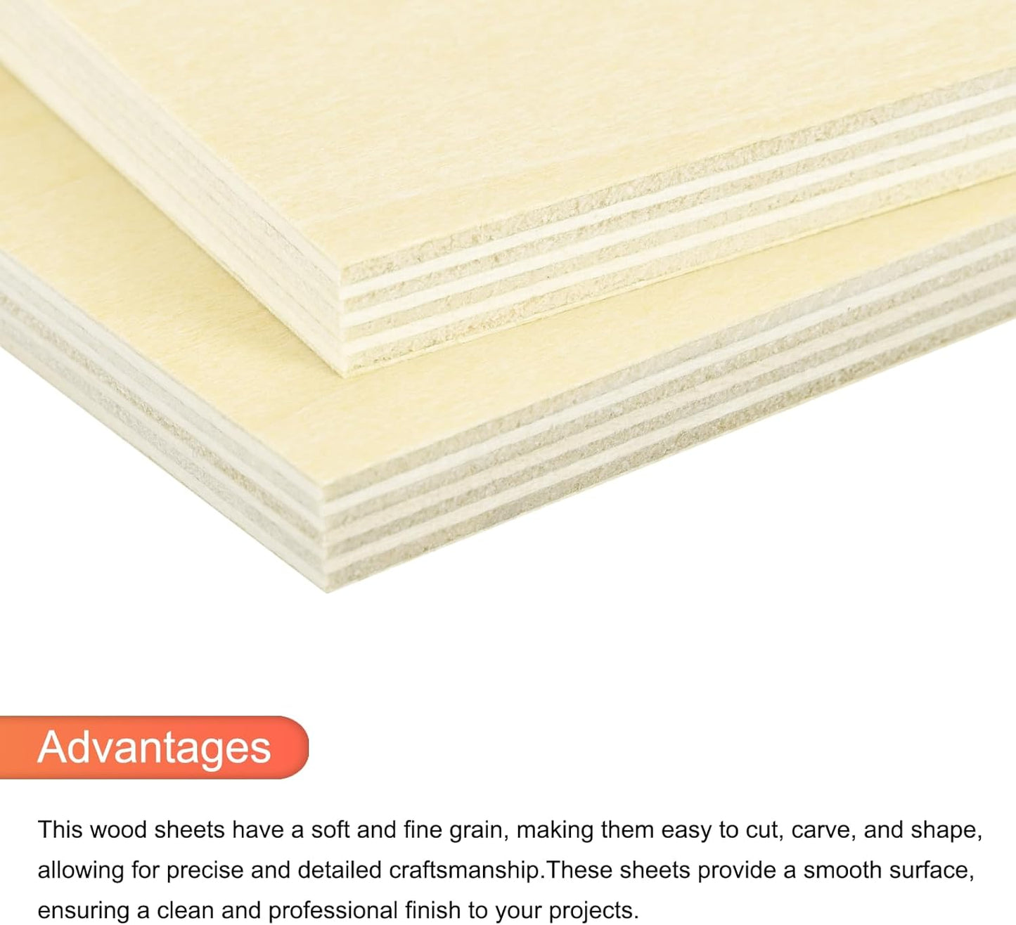 MECCANIXITY 3pcs Basswood Sheets 12 x 8 x 3/8 Inch Unfinished Wood Boards Plywood for DIY Crafts Laser Cutting with Smooth Surfaces