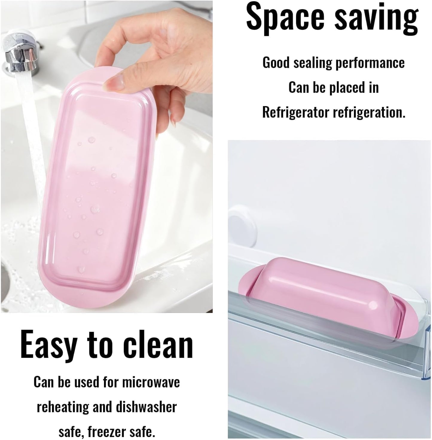 BPA-Free Melamine Butter Dish with Lid & Stainless Steel Knife - Farmhouse Butter Keeper for Countertop & Refrigerator, Dishwasher Safe, Holds 1 Stick with East & West Coast Butter-Cream