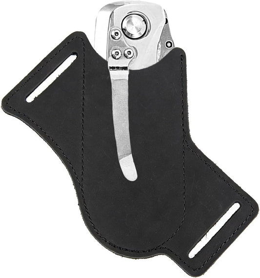Knife Sheath,Belt Buckle Knife Sheath,Leather Knife Sheaths for Belt,Pocket Knife Folding EDC Belt Knife Holster,Open Top Knife Belt Leather Sheath for 5 inch Folding Knife.Gift for Men.